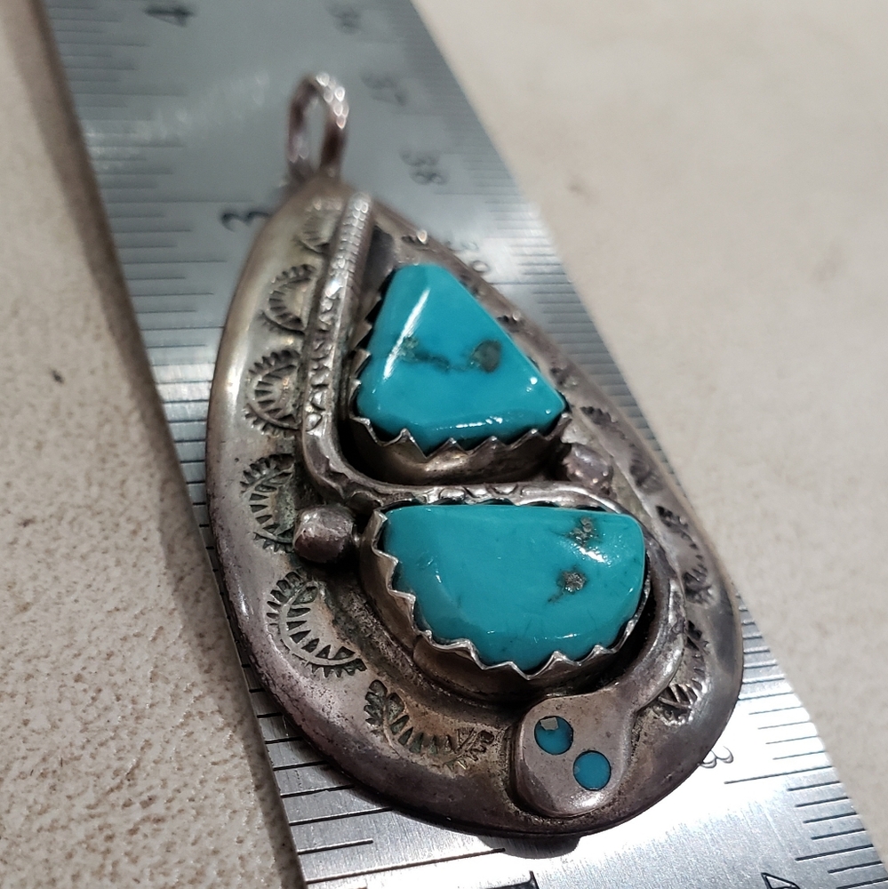💢SOLD💢 Native American Turquoise Serpent Pendant